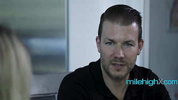 Pretty blonde sitter sits on his cock