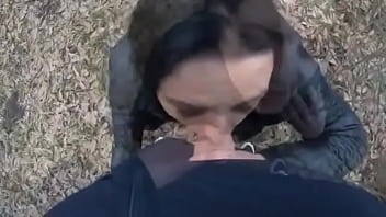 Blow job in the woods with my husband friend down jacket fetish 249i received a new down jacket from my husband so i wa