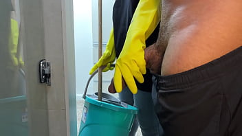 The hotel maid caught me masturbating and decided to help me she gave me her pussy but didn't let me fuck her ass