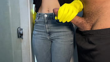 The hotel maid caught me masturbating and decided to help me she gave me her pussy but didn't let me fuck her ass