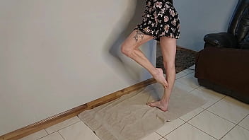 Foot fetish fucking doggy style pussy creampie