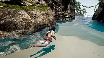 Every dick on this island is obliged to visit lara croft's pussy game hentai 3d