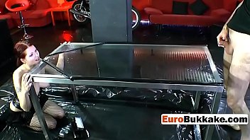 Chubby hottie is bathing in cum and piss tonight