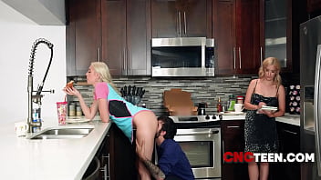 Blonde standing doggystyle while making grocery list Blonde standing doggystyle while making grocery list