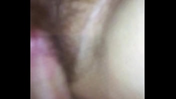 Slow motion cum in my wife hairy pussy