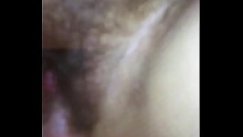 Slow motion cum in my wife hairy pussy