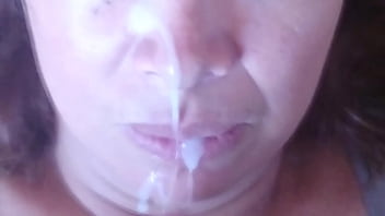 I get huge cumshots in my mouth and face real cuckold husband