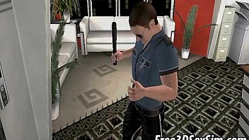 Hot 3d blonde secretary sucking on a hard cock