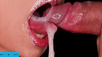 Sloppy blowjob with cum play cum two times in my mouth asmr close up