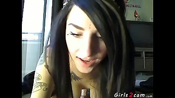 Brunette teen making a hot show