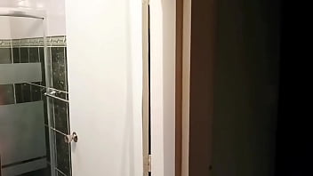 I watch my stepmom masturbate while cleaning the shower