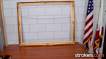 Strokies mandy muse behind bards and trades freedom for a steamy handjob