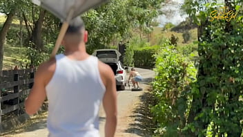 A farmer helps a milf and she milks him in return