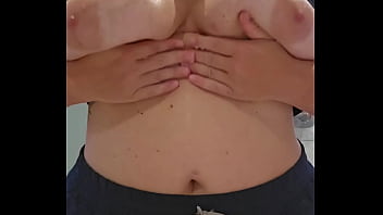 Screamscene playing with my huge natural tits