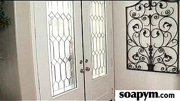 Babe with huge tits massages and blows a customer 25