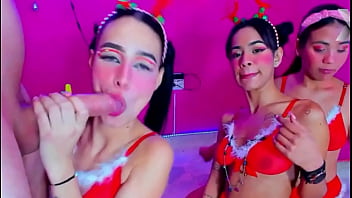 Mygod rough throat fucking of these girls dressed in christmas