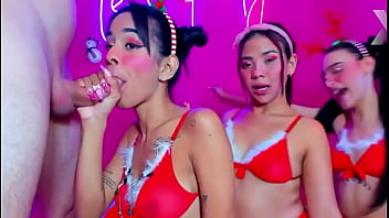 Mygod rough throat fucking of these girls dressed in christmas