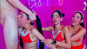 Mygod rough throat fucking of these girls dressed in christmas