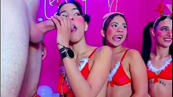 Mygod rough throat fucking of these girls dressed in christmas