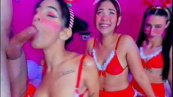 Mygod rough throat fucking of these girls dressed in christmas