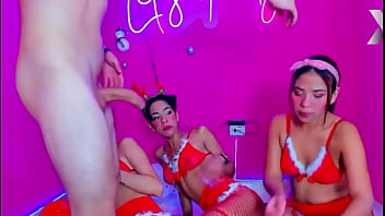Mygod rough throat fucking of these girls dressed in christmas