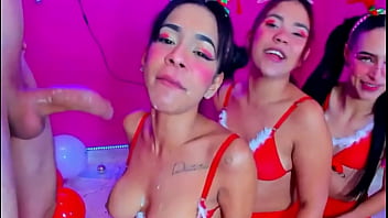 Mygod rough throat fucking of these girls dressed in christmas