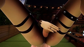 Vrchat succubus pleasures herself in vr