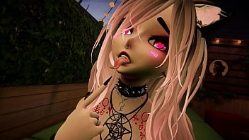 Vrchat succubus pleasures herself in vr