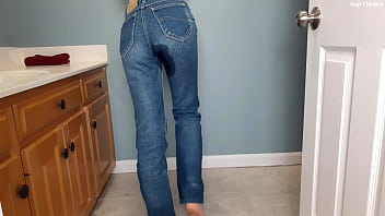 Sage eldritch cumming in & wetting lee denim jeans #1