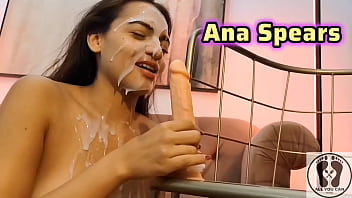 Wet and messy dildo blowjob fuck after bukkake party