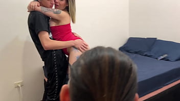 Full my boyfriend's friend filled my pussy with cum and he saw