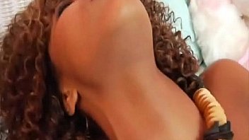 Ebony masturbates her pussy