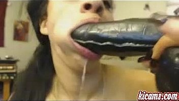 Sexy brunette does it hardcore with her dildo