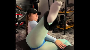 Exercising in sheer leggings