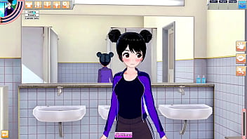 Juego hentai koikatsu party dos jovenes follan en el baño