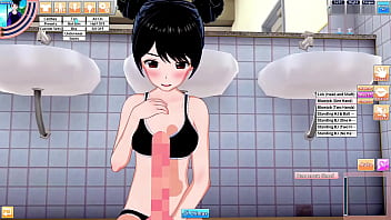 Juego hentai koikatsu party dos jovenes follan en el baño
