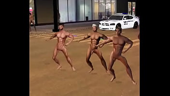 Dancing naked in the street