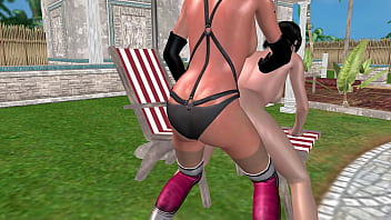 Animated 3d sex cute lesbian girl ducking another girl from behind