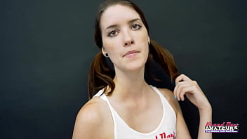 Lovely brunette starshine sucks a big cock and finger fucks her wet pussy