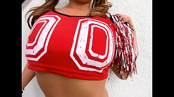 Febby twigs cute cheerleader huge cock pov blowjob and cum swallow