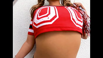Febby twigs cute cheerleader huge cock pov blowjob and cum swallow