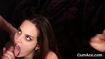 Astonishing kitten loves a face fucking and lots of jism on her face