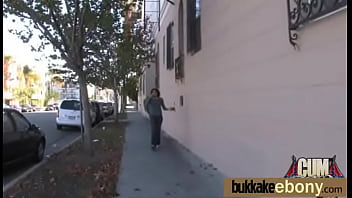 First time ebony with a group of white dicks 3