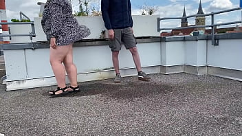 No matter how hard the plump mother in law tried pissing splashed all over her legs