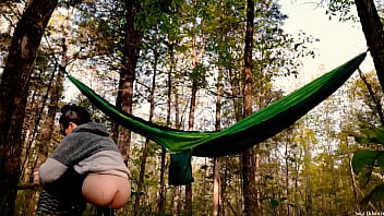 Outdoors sage eldritch taking down her hammock