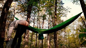 Outdoors sage eldritch taking down her hammock