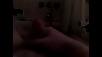 Rubbing dick in bathroom