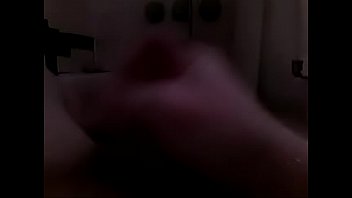 Rubbing dick in bathroom