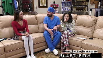 Solana sucks dick fucked doggy style & body blasted with huge load of cum