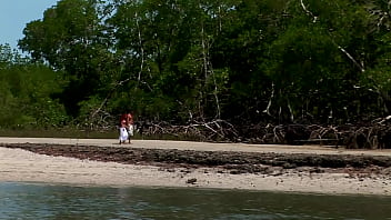 Sexy redhead girl fucked at the beach by the sea